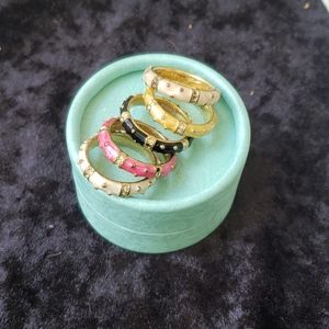 Stackable multiplayer color enamel rings. Size 7